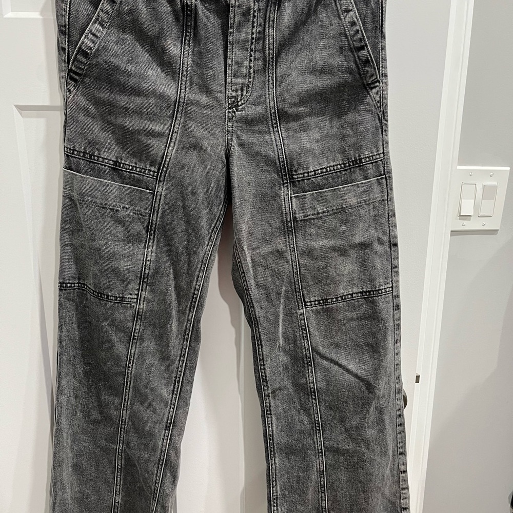 GAP Charcoal High-Rise Wide-Leg Pants